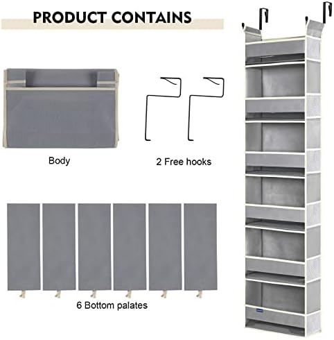 2 Pack Over The Door Hanging Organizer 6-Shelves and 12 Side Pockets, Over The - Image 7