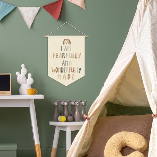 Christian Nursery Wall Art Canvas Banner, Fearfully and Wonderfully Made - Image 6
