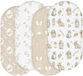 Baby Bassinet Sheets 4 Pack, Fits Rectangle Round Oval Hourglass Mattress by SoarwgKids