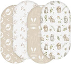 Baby Bassinet Sheets 4 Pack, Fits Rectangle Round Oval Hourglass Mattress by SoarwgKids