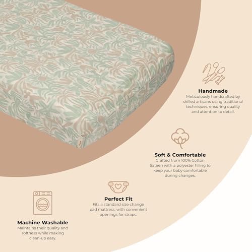 Crane Baby Changing Pad Cover, 100% Cotton Sateen Exterior Change Pad Cover - Image 2