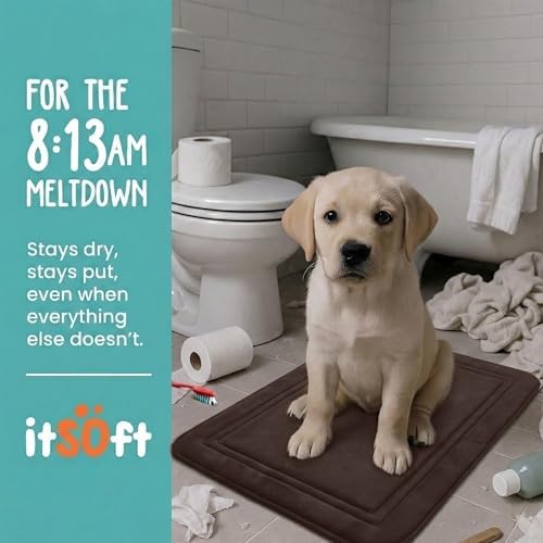 ITSOFT Memory Foam Bath Mat 31x20, Non Slip, Machine Washable, Quick Dry & - Image 2