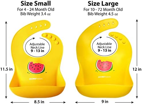 2-Pack Waterproof Silicone Baby Bib Lightweight Comfortable Easy-Wipe Clean - Image 2