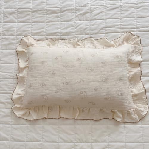 BuLuTu Muslin Cotton Kids Pillow Case Standard Size, Sheep Pattern - Image 5