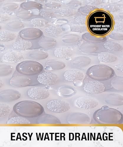HITSLAM Bathtub Mat Non Slip, 35x16 Inch Bubble Oval Bath Tub Mat - Image 3