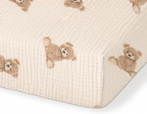 Organic Pack and Play Sheets Fitted 38”x26”Playard Bedding Sheet Bed Cover by Knirose