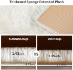 5x7 Thick Cream White Shag Rug for Girls Bedroom, Soft Plush Carpet - Image 2