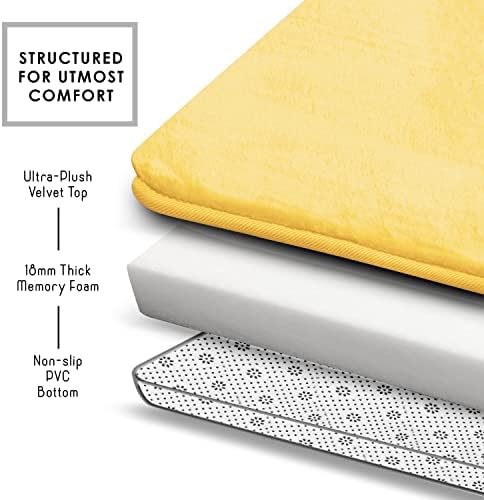 Clara Clark 3 Piece Bathroom Rugs Bath Mat Set, Velvet Memory Foam Bath Mats - Image 5