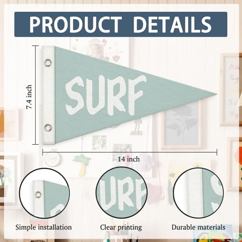 Surf Decor, Pray for Surf Pennant Felt Banners Flags - Image 7