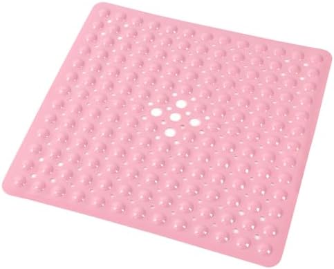 Anti-Slip Bathtub Shower Mat 21×21 Inch Opaque Pink by ERASILKEN-X