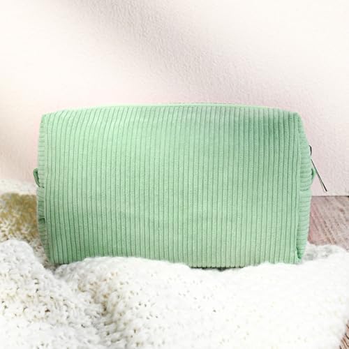 SOIDRAM 2 Pcs Corduroy Makeup Bag Large Cosmetic Bag Toiletry Bag Makeup Pouch - Image 7