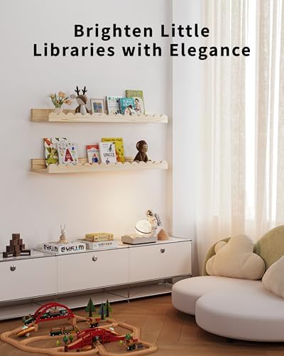 Shario Nursery Book Shelves, Scalloped Shelves, Wall Book Shelves - Image 5