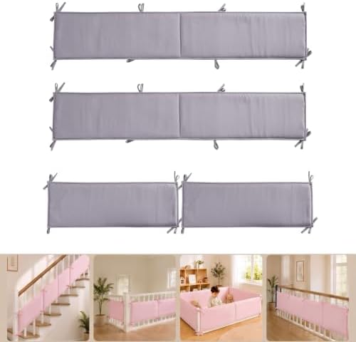 4 Pack Crib Rail Cover Sets, Full Surround Mesh Crib Rail Padding & Crib by Unknown