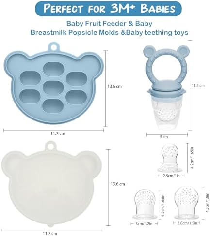 Baby Breastmilk Popsicle Molds & Fruit Feeder, Baby Food Freezer Tray Storage - Image 3