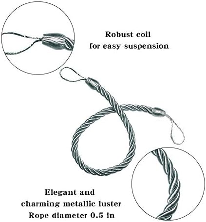 BEL AVENIR 2 Pack Curtain Tiebacks Ropes Tie-Backs, Handmade Holdbacks - Image 2