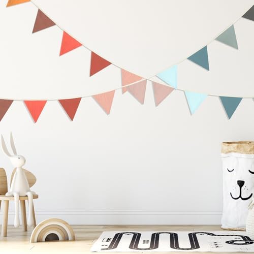 Oudain 2 Pcs Pennant Banner Flags Nursery Garland Triangle, Mixed Color - Image 4
