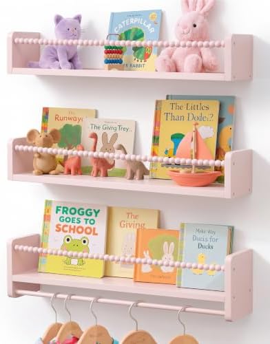 24 Inch Nursery Book Shelves for Wall by Mazjoaru