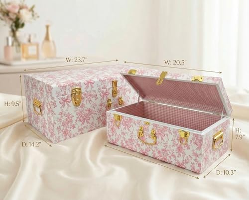 Rool Floral Decorative Storage Trunk Set of 2 - Image 3