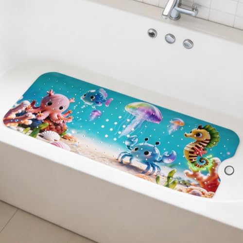 Bathtub_Shower_MAT Ocean World，Beach Bathroom Rugs/Baby Bath mat/Blue tub mat by Unknown