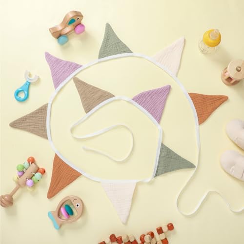 Oudain 2 Pcs Pennant Banner Flags Nursery Garland Triangle, Rich Color - Image 3