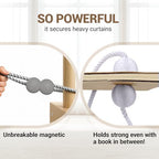 Hion Magnetic Curtain Tiebacks Grey 2pcs, Curtain Holdbacks Hooks Holders - Image 5