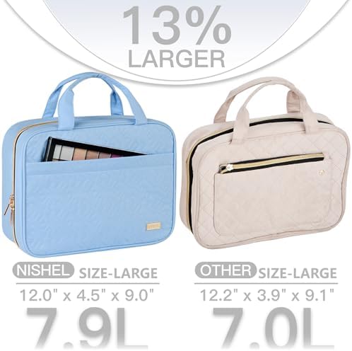 NISHEL Travel Toiletry Bag for women, Portable Hanging makeup Organizer - Image 3