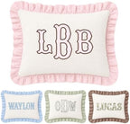 Muslin Pillow Cover, Monogram Pillow Covers, Custom Embroidered Pillow Covers by Locobird