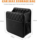 Car Seat Back Organizer, Foldable Leather Auto Backseat Hanging Storage Pocket - Image 2