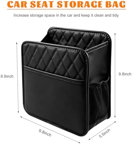 Car Seat Back Organizer, Foldable Leather Auto Backseat Hanging Storage Pocket - Image 2