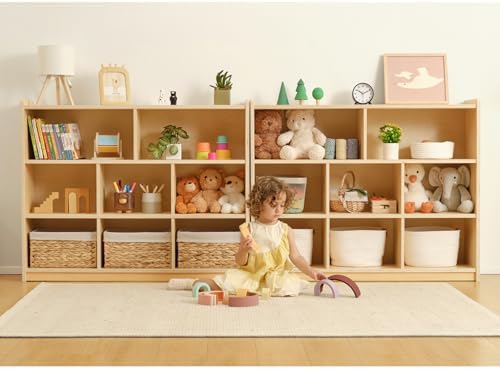 OOOK Montessori Toy Shelf, 3-Tier Large Toy Storage Organizer - Image 2