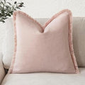 Foindtower Decorative Linen Fringe Throw Pillow Covers Cozy Boho Farmhouse by Foindtower