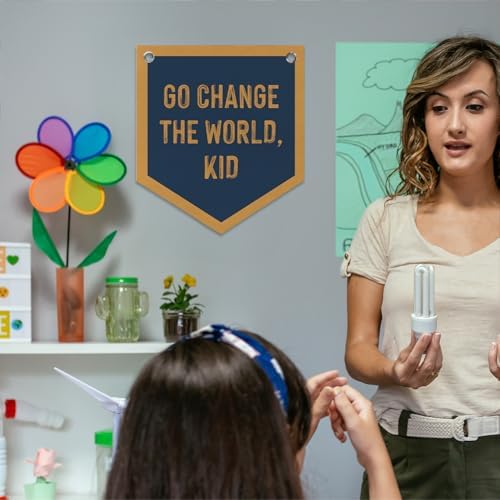 Nursery Playroom Decor Go Change The World Kid Pennant Banner Flags - Image 5