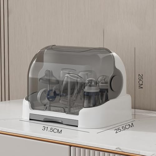 Baby Bottle Drying Rack with Transparent Lid Large Capacity Dustproof Easy to - Image 7