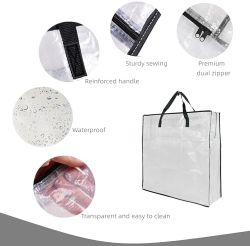 6 Pack Clear Storage Bags with Zipper and Handles, Blanket Bags - Image 3