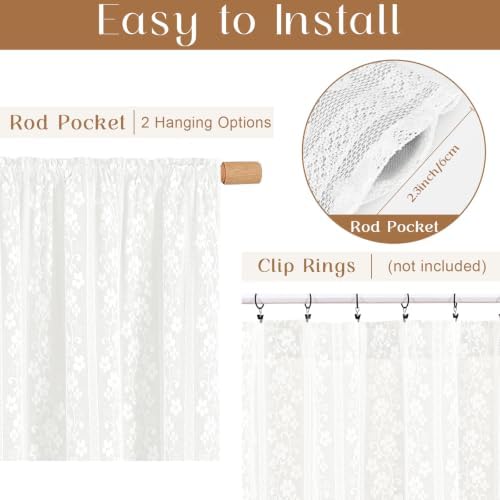 ASPMIZ White Kitchen Curtains 36 Inch Double Layer Kitchen Window Curtains - Image 4