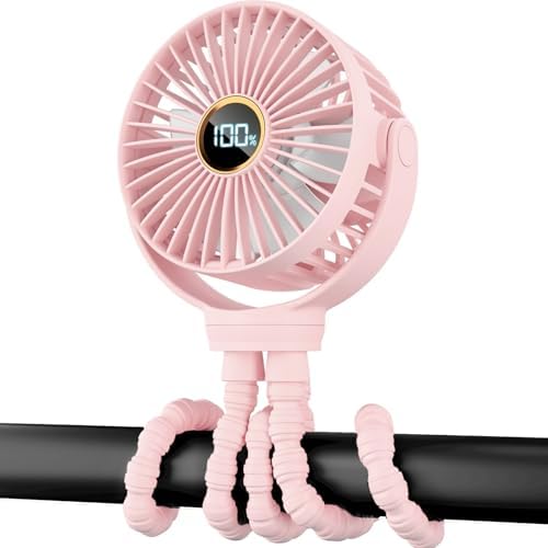 Portable Stroller Mini Fan, Small Rechargeable Personal Cooler w/ 360° Rotation by Buywoo