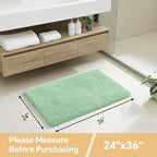 Polyester Bathroom Rug 24"x36" Light Green, Non-Slip Soft Bath Mat - Image 2