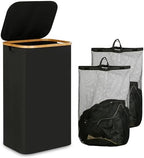 IEGrow Laundry Hamper with Lid, 110L Laundry Basket with 2 Mesh Bags by iEGrow