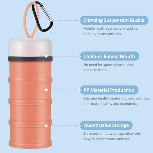 Baderke 2 Pcs Protein Powder Travel Container - Image 3