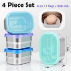 Tanjiae 4×8oz Small Stainless Steel Snack Containers - Image 3