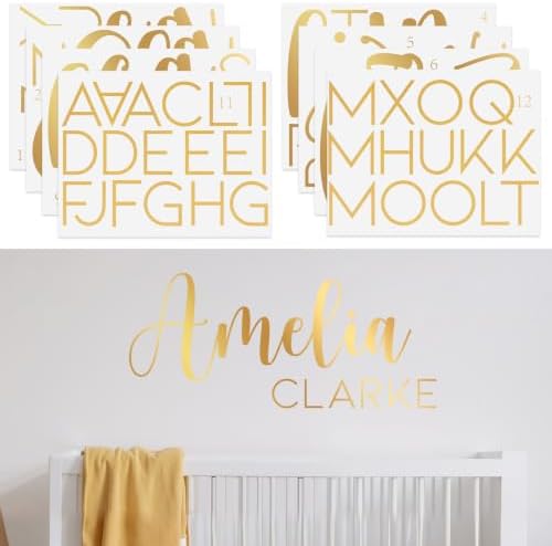 Boao Personalized Name Wall Decal Large Cursive Letter Stickers Big Alphabet by Boao
