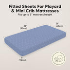2pk Mini Crib Sheets Fitted 38x26 Pack N Play Mattress Sheet - Image 3