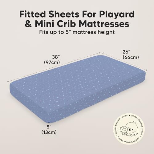 2pk Mini Crib Sheets Fitted 38x26 Pack N Play Mattress Sheet - Image 3