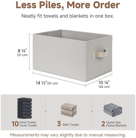 StorageWorks Closet Storage Bins, Light Gray - Image 3