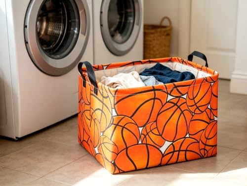 CLOCOR Rectangular Basketball Storage Basket Empty, Gift Basket, Room Decor - Image 3