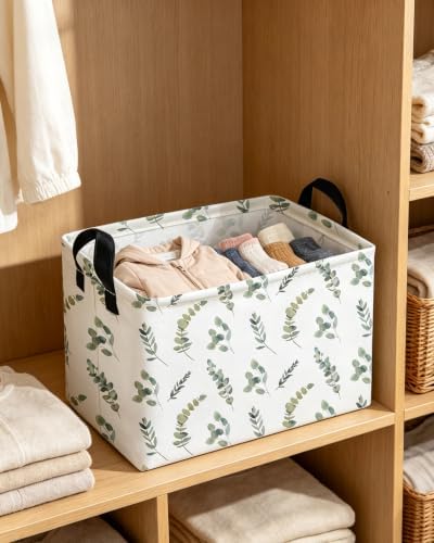 Essme Rectangular Leaves Basket, Kids Storage Bins Organizer - Image 3