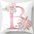 Pink Throw Pillow Covers Cute Alphabet Decorative Cushion Covers Square Letter by TillskuchThrowPillowCovers