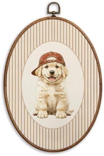 SONMYSULIL Baby Golden Retriever Nursery Wall Art Decor, Kids Room Oval Wall by Unknown