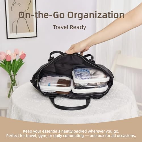 3-PCS Medium Clear Hard Shell Zipper Pouches - Image 7