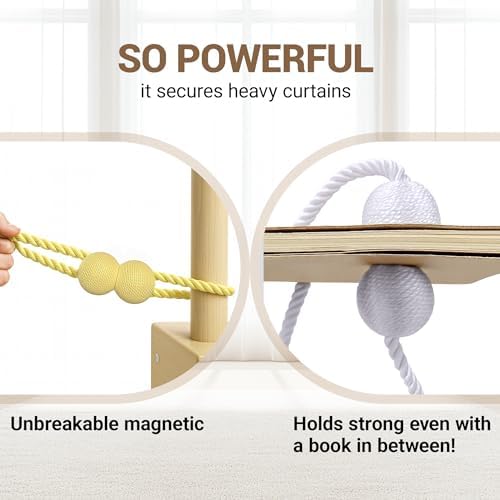 Hion Magnetic Curtain Tiebacks Golden 2pcs, Curtain Tiebacks Buckles Holdbacks - Image 5